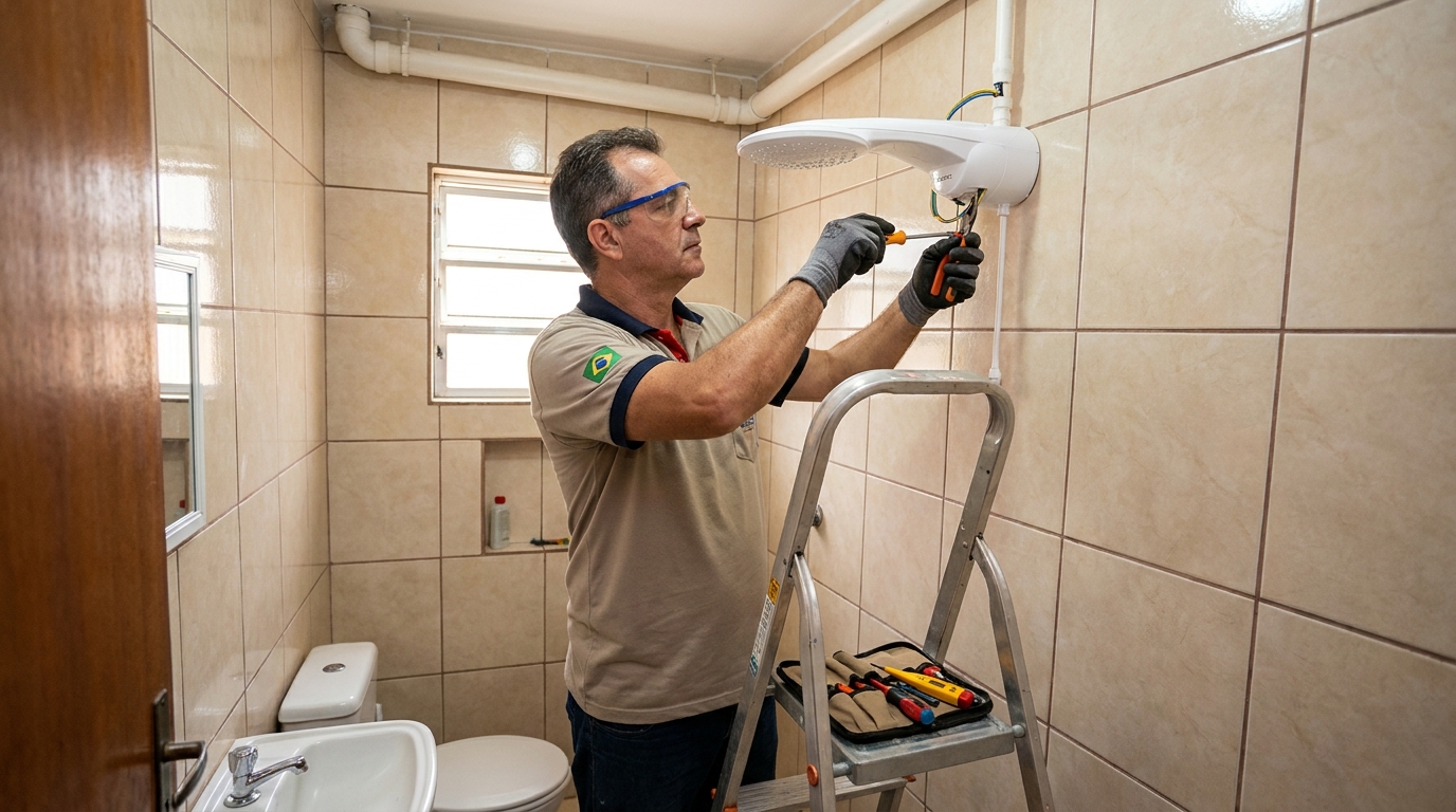 Substituição de Chuveiro Antigo em Boa Vista‑RR